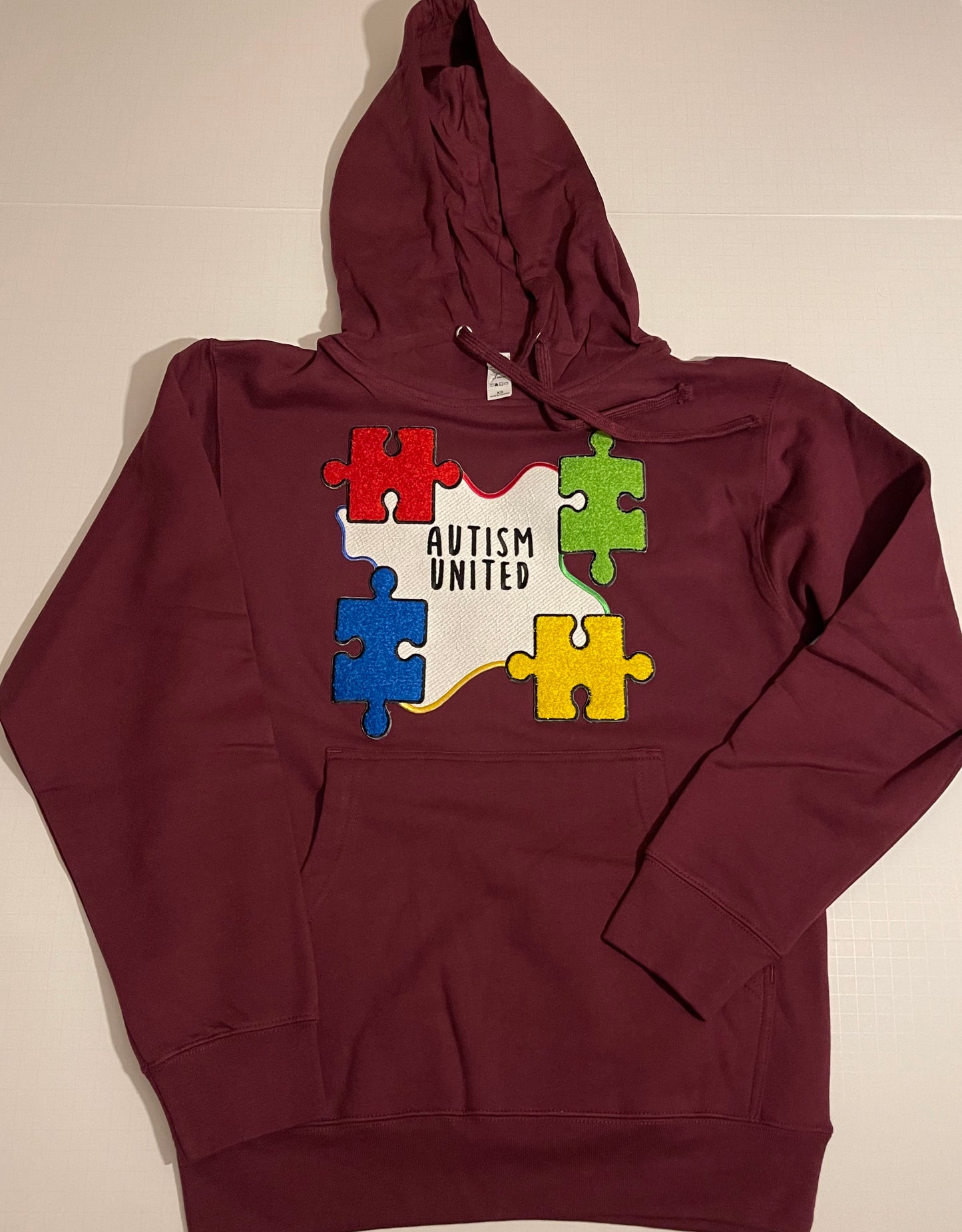 Long Sleeve Med Weight Chenille Patch AutismUnited Pouch Hoody