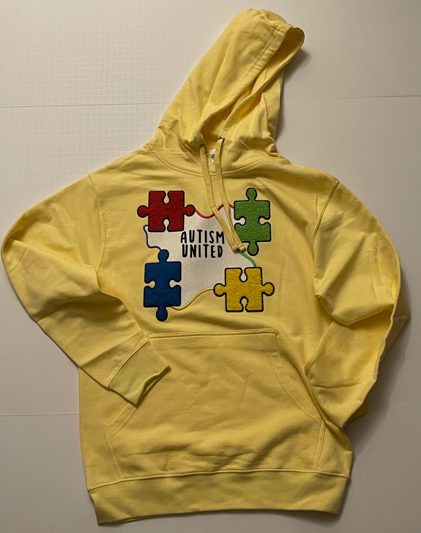 Long Sleeve Med Weight Chenille Patch AutismUnited Pouch Hoody