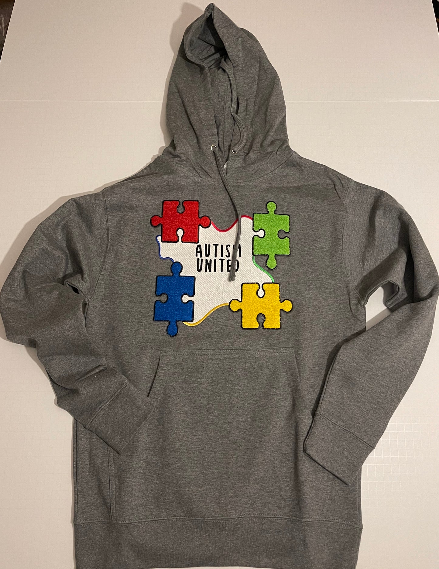 Long Sleeve Med Weight Chenille Patch AutismUnited Pouch Hoody