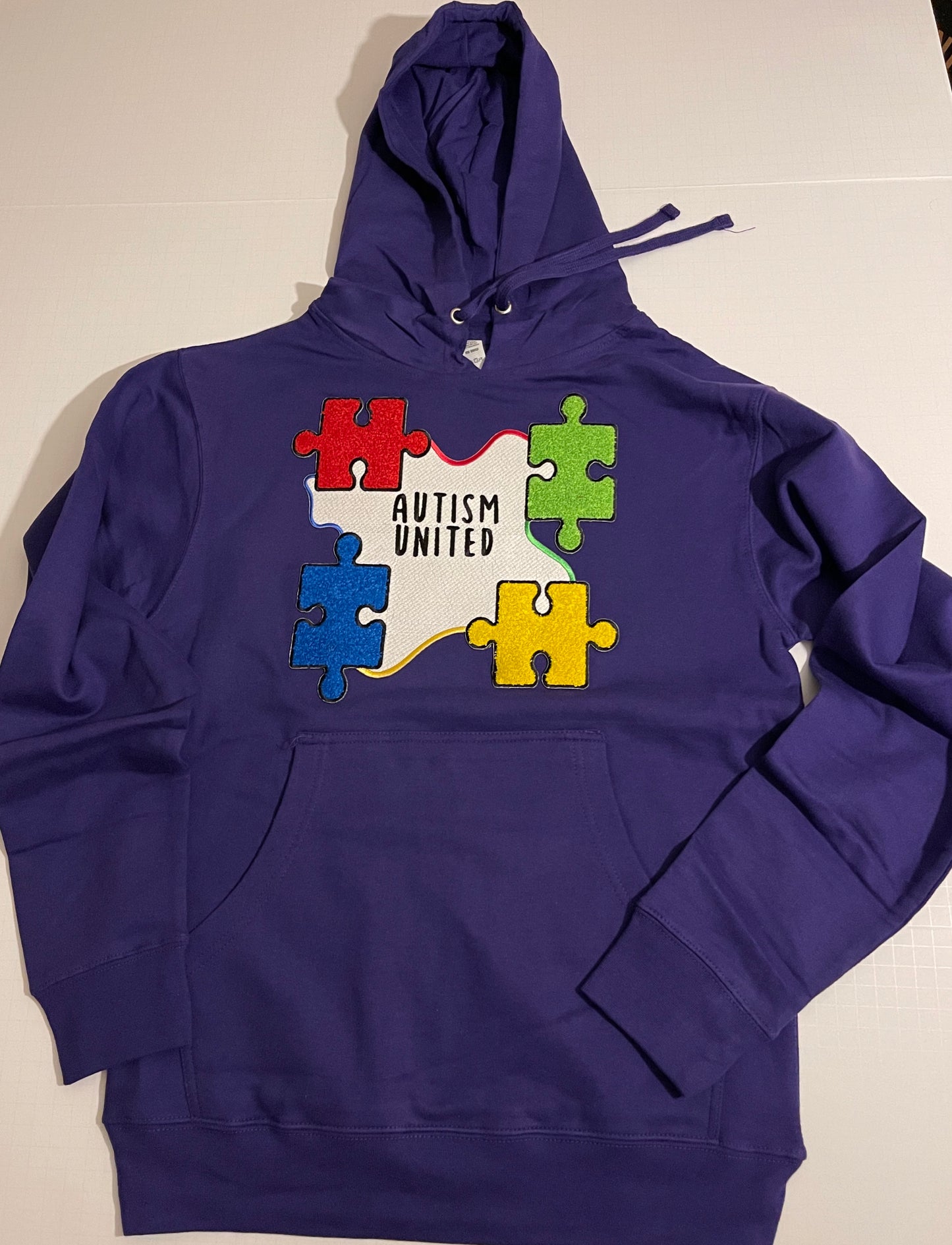 Long Sleeve Med Weight Chenille Patch AutismUnited Pouch Hoody