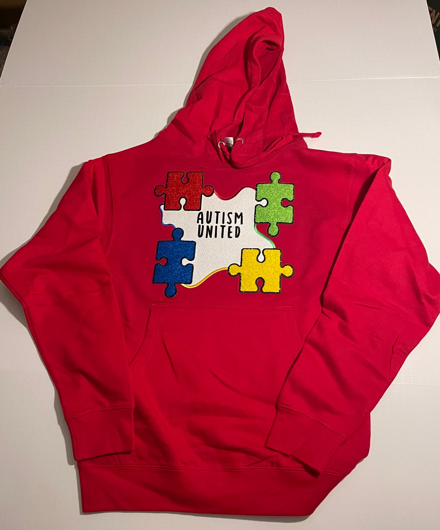 Long Sleeve Med Weight Chenille Patch AutismUnited Pouch Hoody